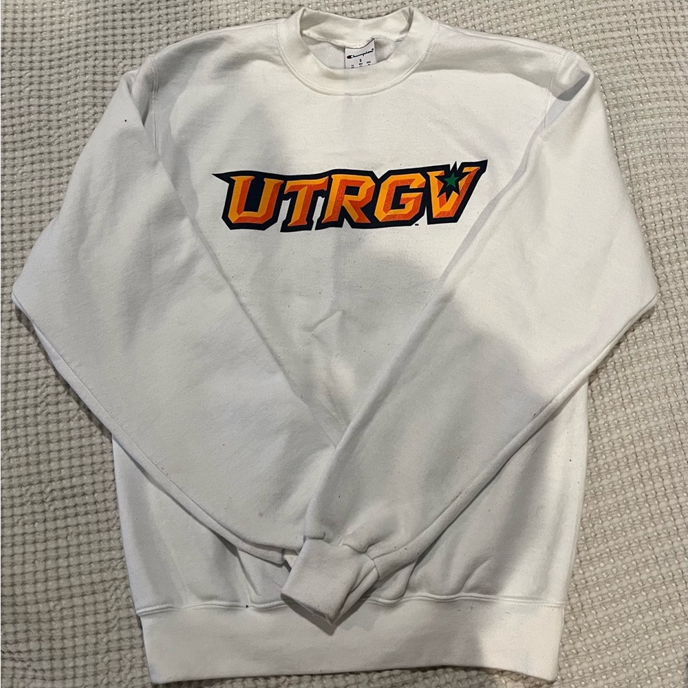Champion White UTRGV Women's Sweatshirt